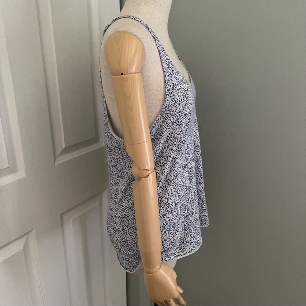 Obey Loose Fit Blue White Speckled Racerback Tank Top Size M - Picture 5 of 13